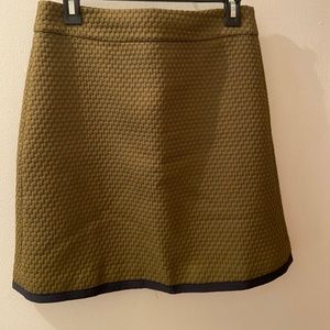 JCrew olive & navy textured skirt